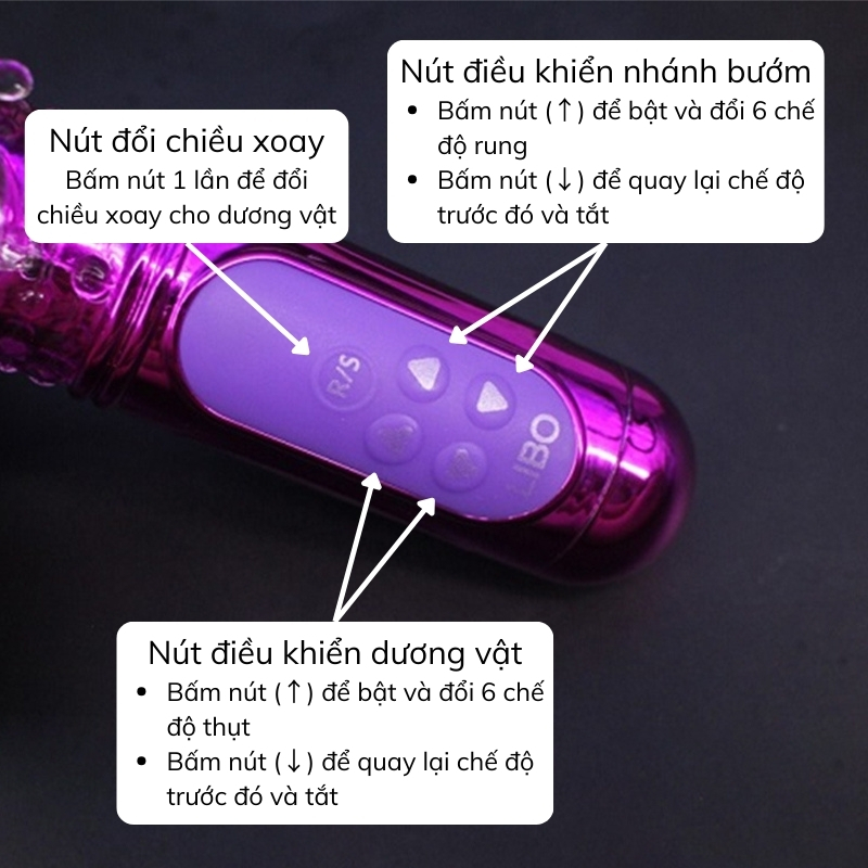 Dương vật giả rung xoay có nhánh Libo duong vat gia rung xoay co nhanh libo