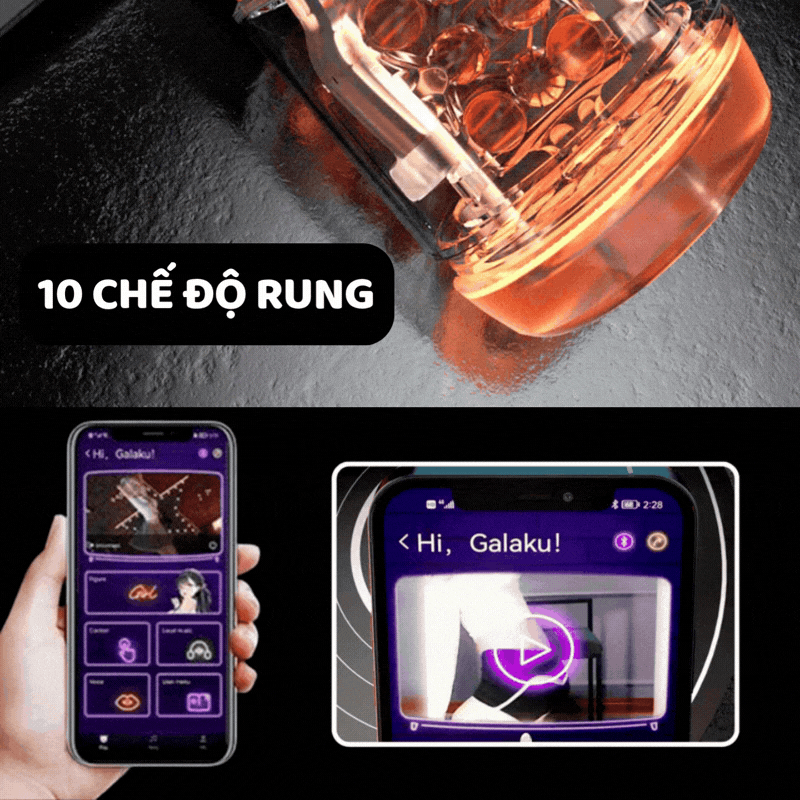 Cốc thủ dâm điều khiển app Galaku Rotating Suck